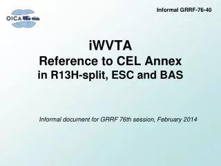 iWVTA Reference to CEL Annex in R13H-split, ESC and BAS