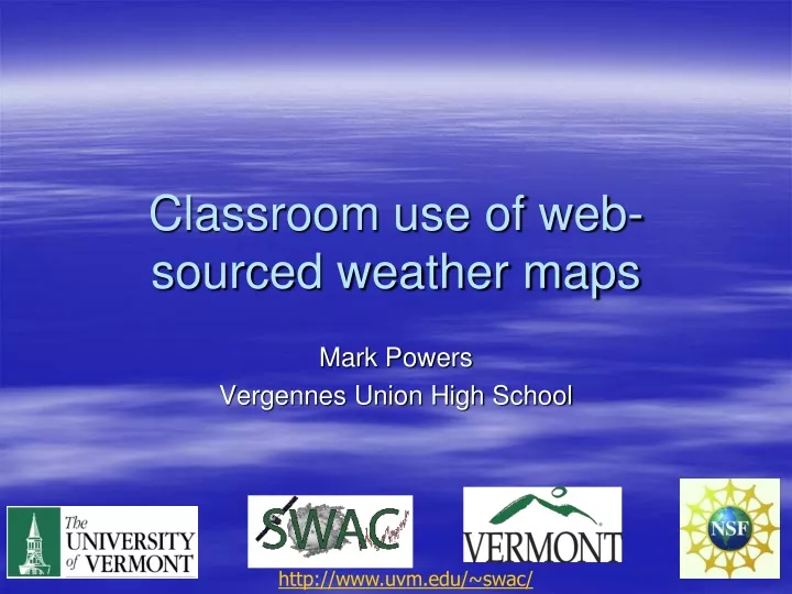 classroom use of web sourced weather maps