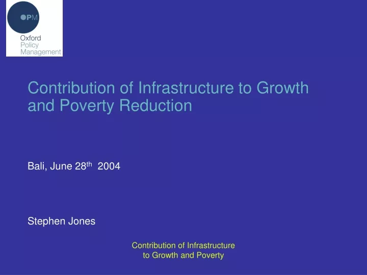 contribution of infrastructure to growth