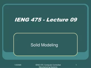 IENG 475 - Lecture 09