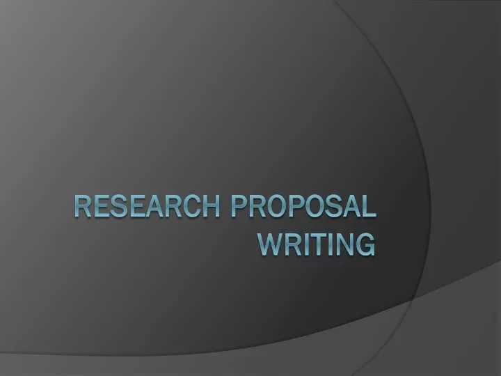 research proposal writing