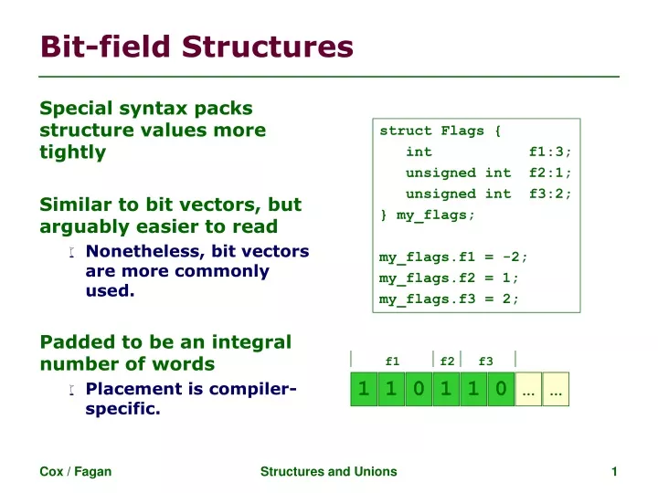 bit field structures