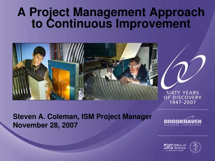 a project management approach to continuous improvement