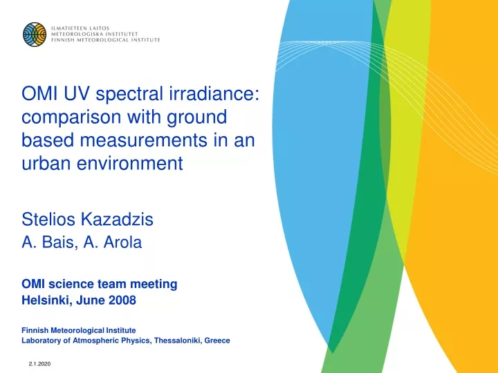 omi uv spectral irradiance comparison with ground based measurements in an urban environment