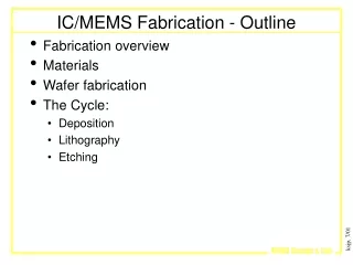 IC/MEMS Fabrication - Outline