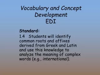 Vocabulary and Concept Development  EDI