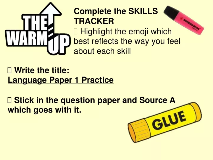 complete the skills tracker highlight the emoji