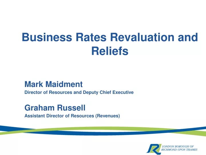 business rates revaluation and reliefs