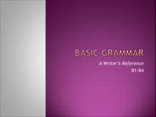 Basic Grammar