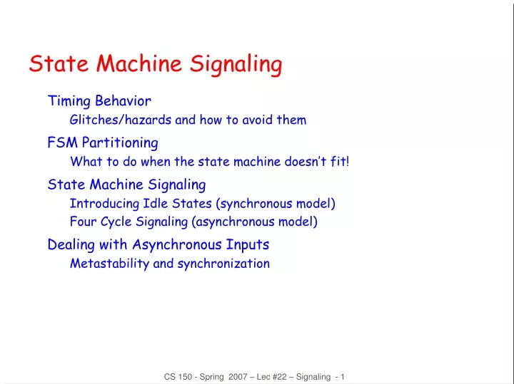 state machine signaling