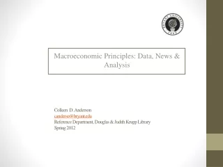 Macroeconomic Principles: Data, News &amp; Analysis