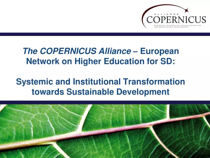 the copernicus alliance european network