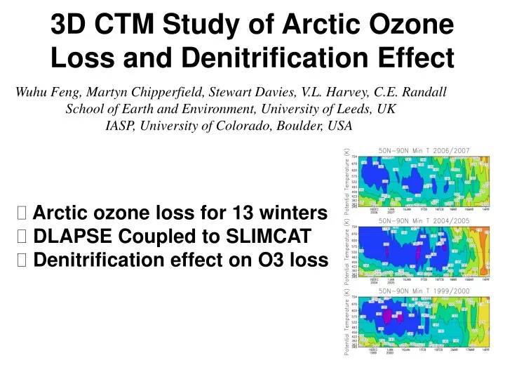 3d ctm study of arctic ozone loss and denitrification effect