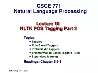 Lecture 10  NLTK POS Tagging Part 3