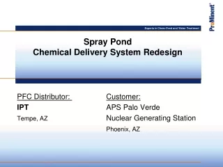 Spray Pond Chemical Delivery System Redesign