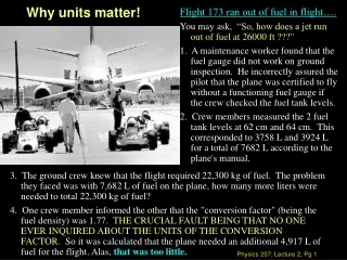 Why units matter!