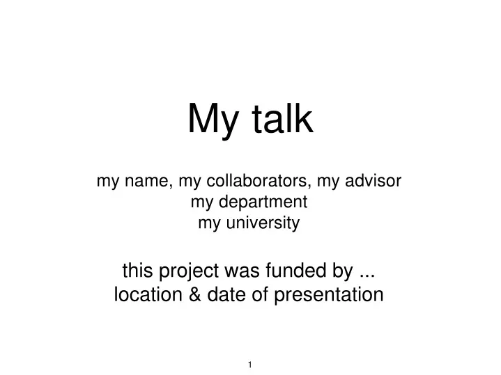 my talk