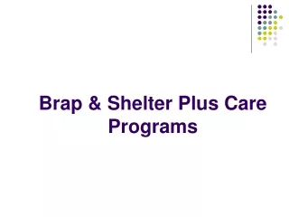 Brap &amp; Shelter Plus Care Programs