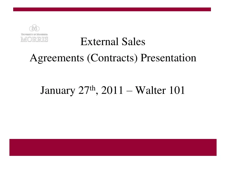 external sales agreements contracts presentation