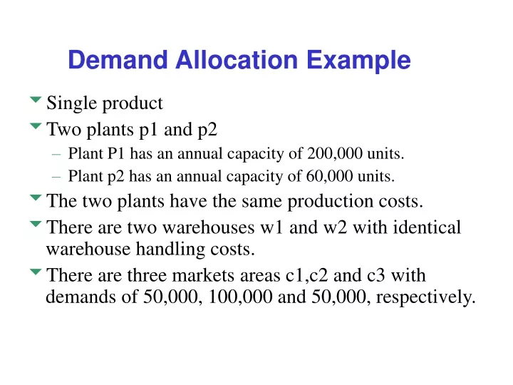 demand allocation example