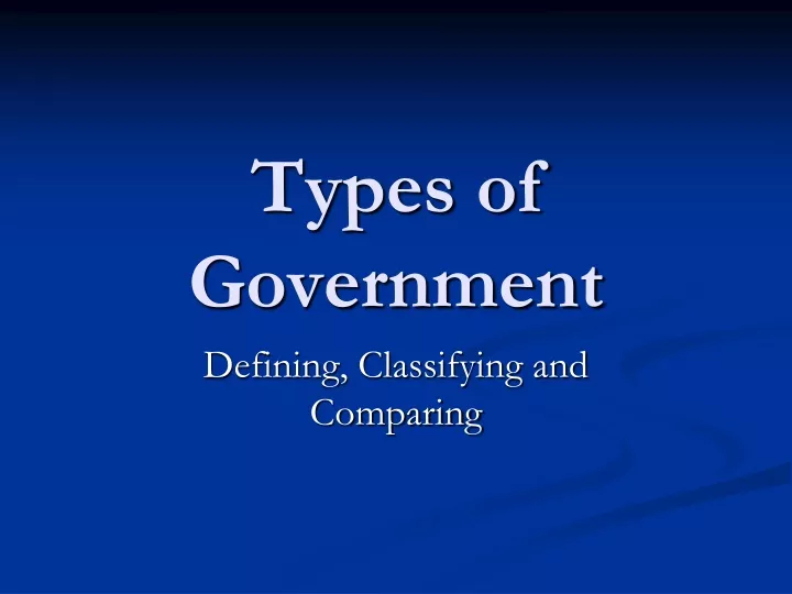 types of government