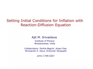 Setting Initial Conditions for Inflation with            Reaction-Diffusion Equation