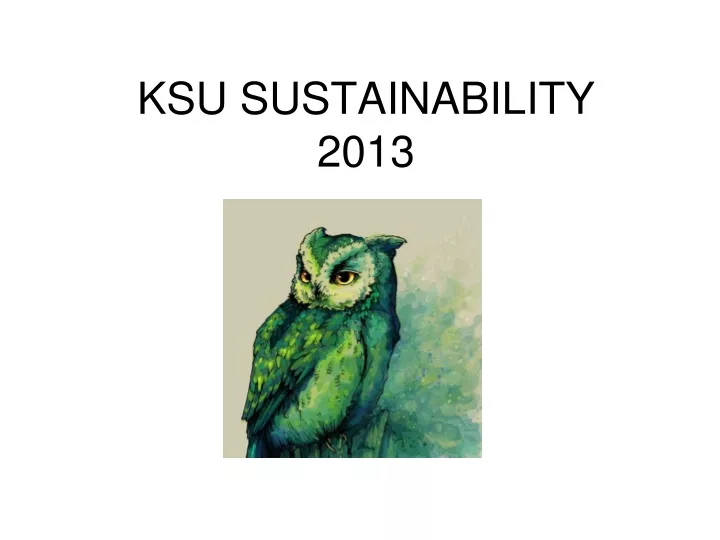ksu sustainability 2013
