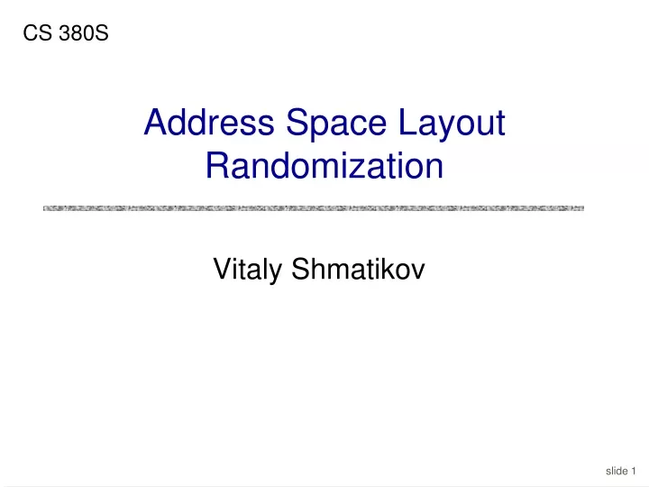 address space layout randomization
