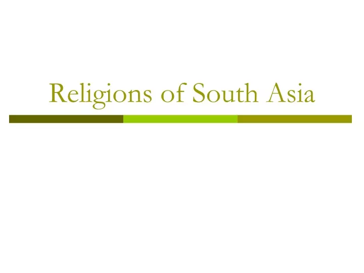 religions of south asia