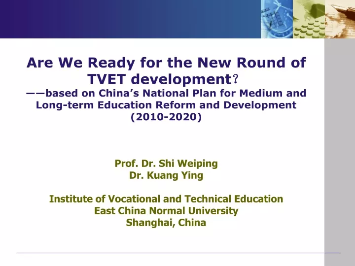 are we ready for the new round of tvet
