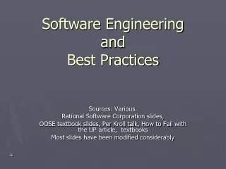 Software Engineering  and Best Practices