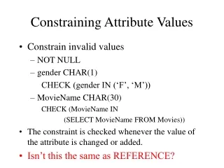 Constraining Attribute Values