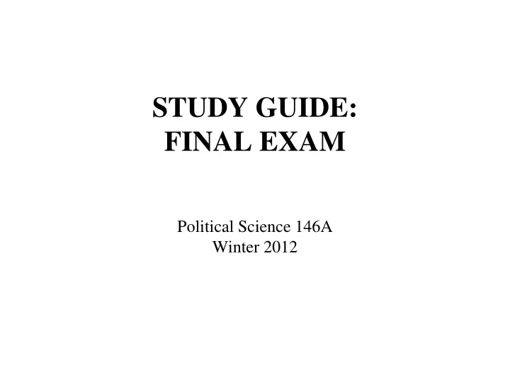 study guide final exam
