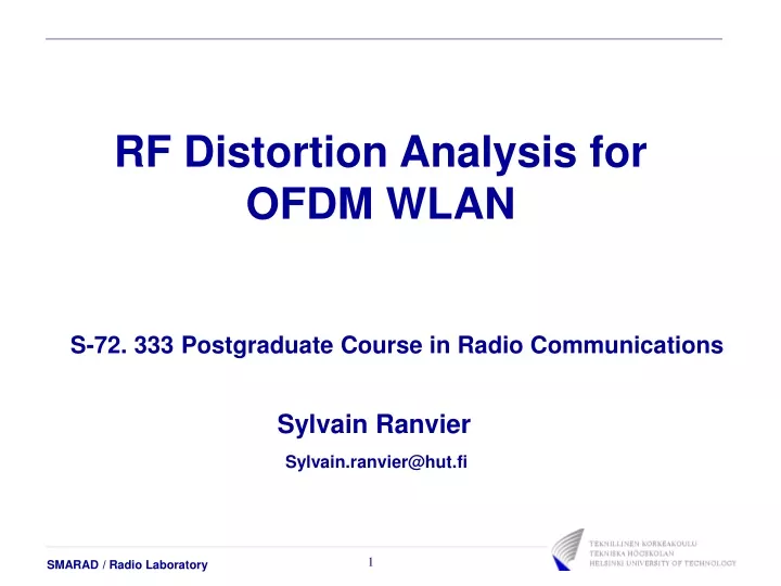rf distortion analysis for ofdm wlan