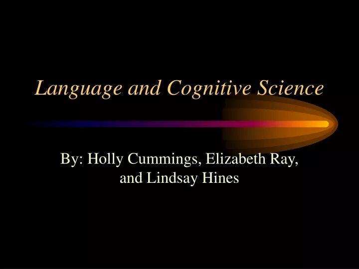 language and cognitive science