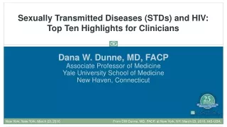Sexually Transmitted Diseases (STDs) and HIV:  Top Ten Highlights for Clinicians