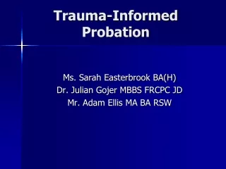 Trauma-Informed Probation