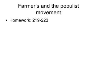 Farmer’s and the populist movement