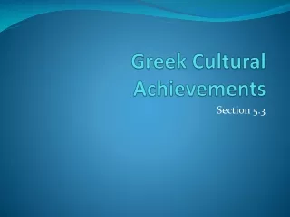 Greek Cultural Achievements