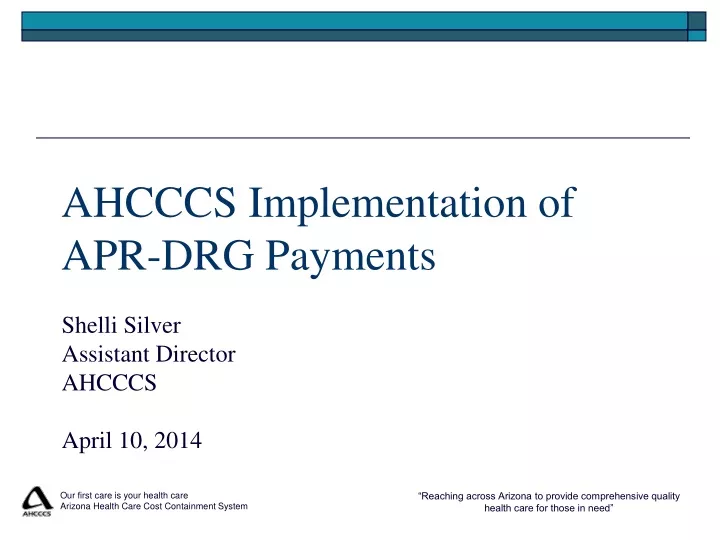 ahcccs implementation of apr drg payments