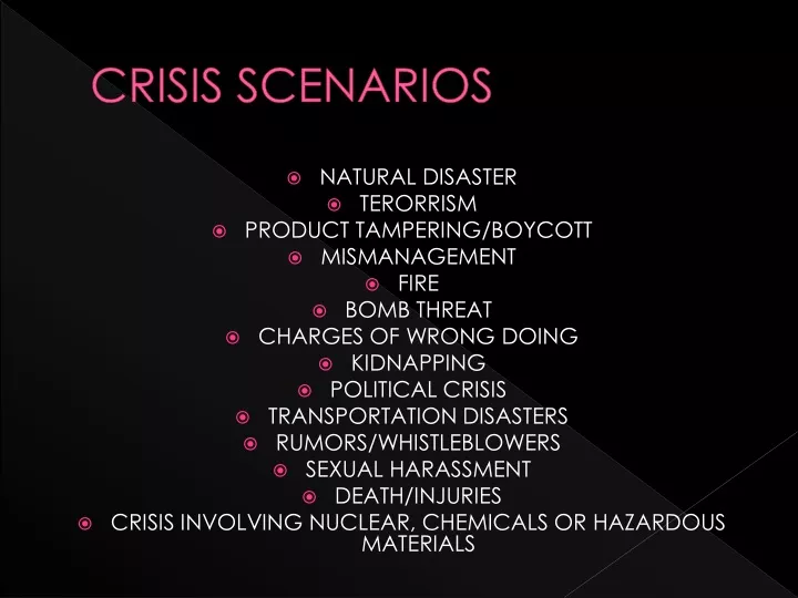 crisis scenarios