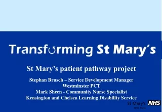 St Mary’s patient pathway project Stephan Brusch – Service Development Manager  Westminster PCT
