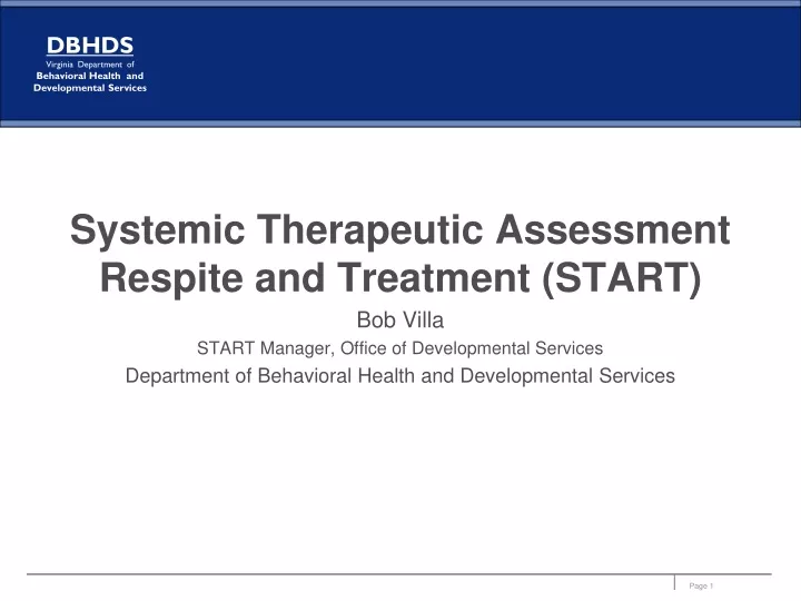 systemic therapeutic assessment respite