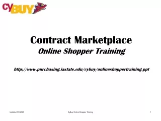 Contract Marketplace Online Shopper Training