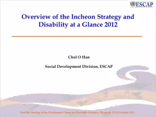 Overview of the Incheon Strategy and Disability at a Glance 2012