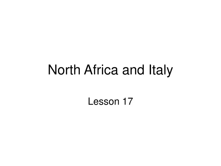 north africa and italy
