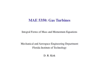 MAE 5350: Gas Turbines