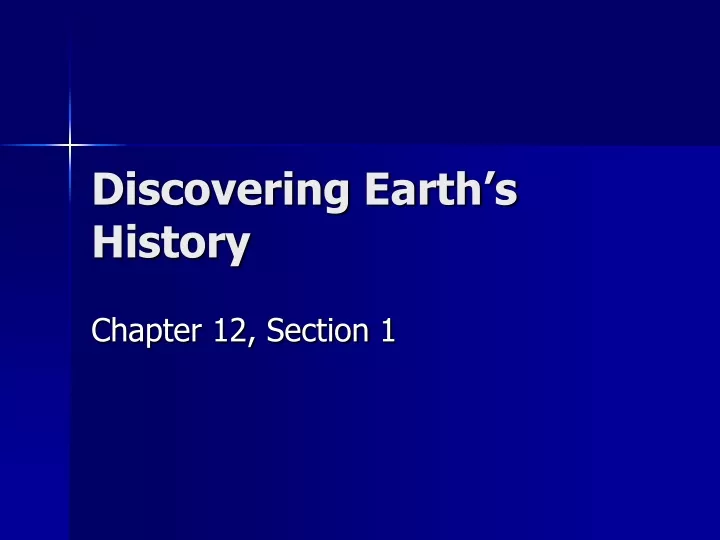 discovering earth s history