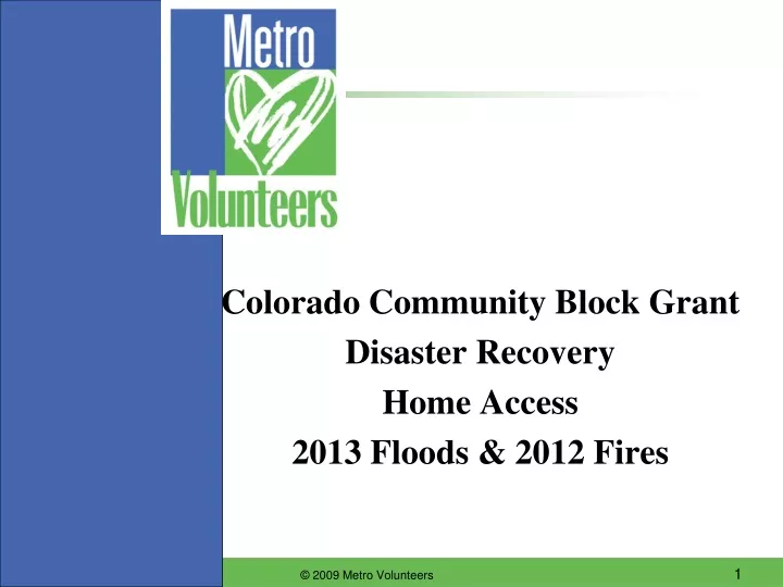 colorado community block grant disaster recovery home access 2013 floods 2012 fires
