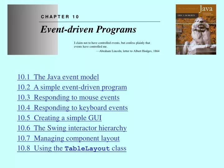 chapter 10 event driven programs